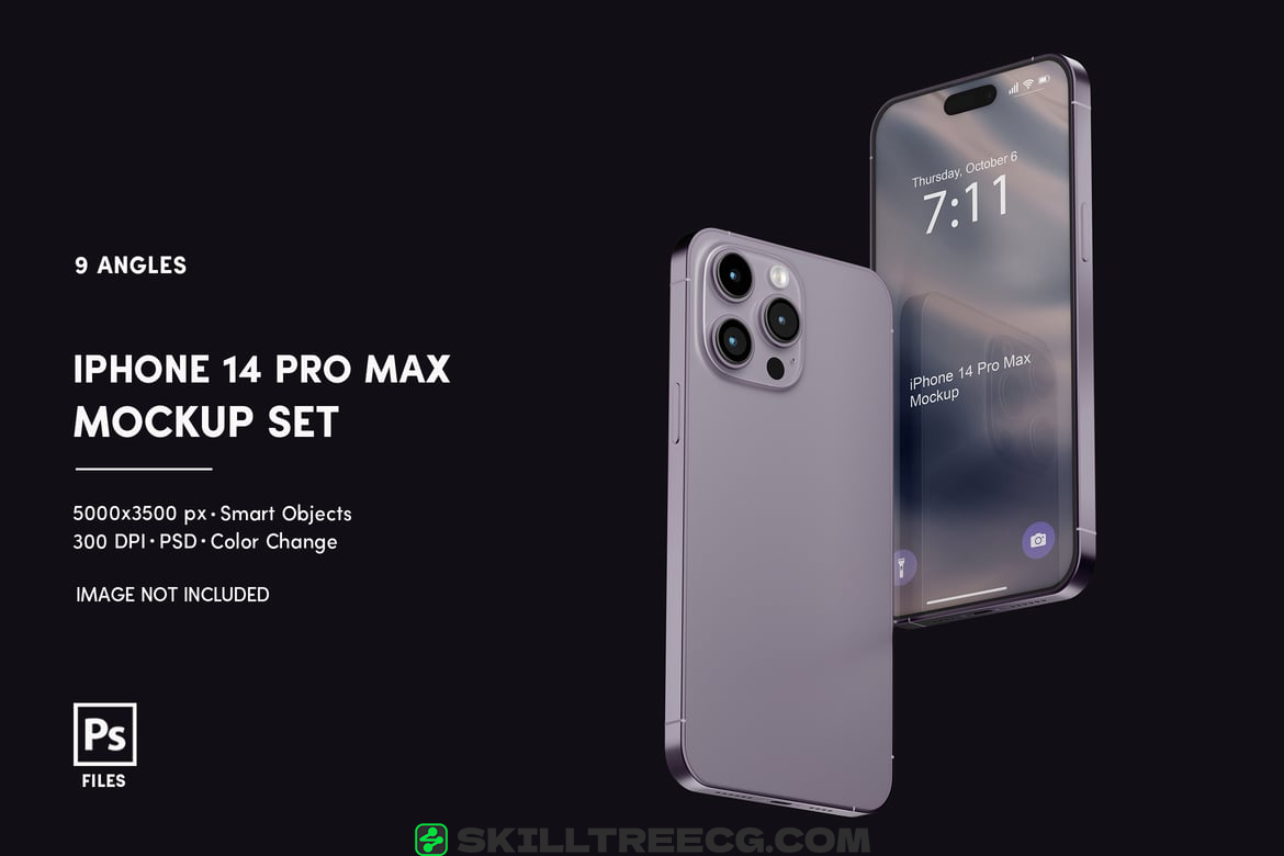 IPhone 14 Pro Max Mockup Set（601059）-技能树
